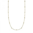 36 inch Long Lab Diamond Station Necklace Strand 14k Yellow Gold (0.66ct)