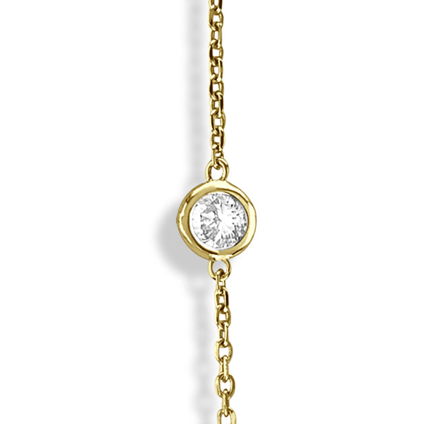 Diamond Station Necklace Bezel-Set in 14k Yellow Gold (3.00ct)