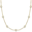 Diamond Station Necklace Bezel-Set in 14k Yellow Gold (4.00ct)