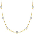 Diamond Station Necklace Bezel-Set in 14k Two Tone Gold (3.00ct)