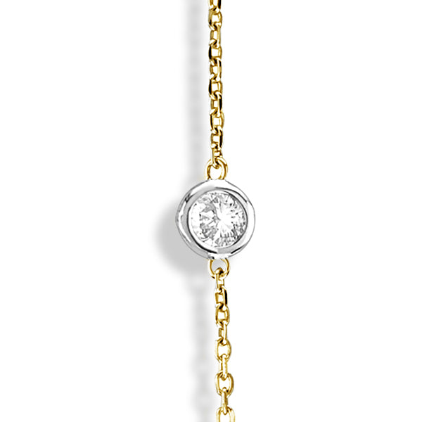 Diamond Station Necklace Bezel-Set in 14k Two Tone Gold (5.00ct)
