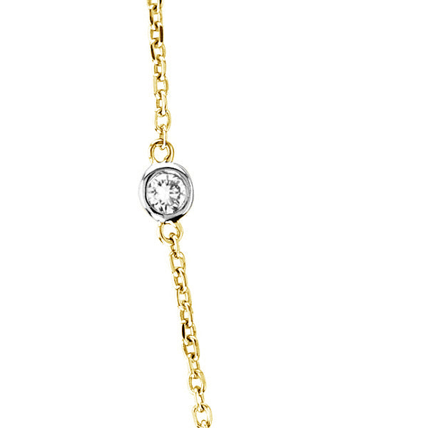 Lab Diamonds By The Yard Station Necklace 14k Two Tone Gold (1.00ctw)