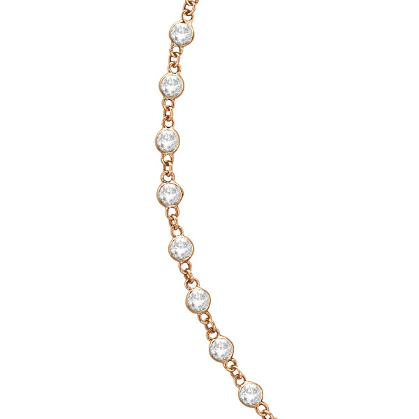 Lab Diamond Station Eternity Necklace in 14k Rose Gold (5.25ct)
