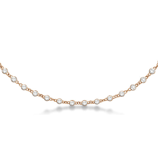 Lab Diamond Station Eternity Necklace in 14k Rose Gold (7.55ct)