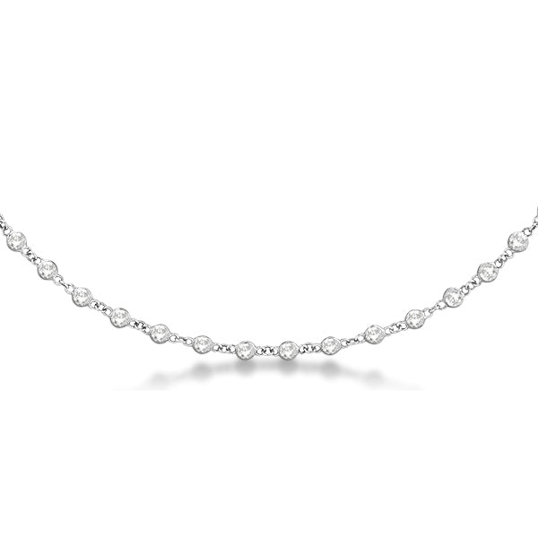 Lab Grown Diamond Station Eternity Necklace in 14k White Gold (4.01ct)