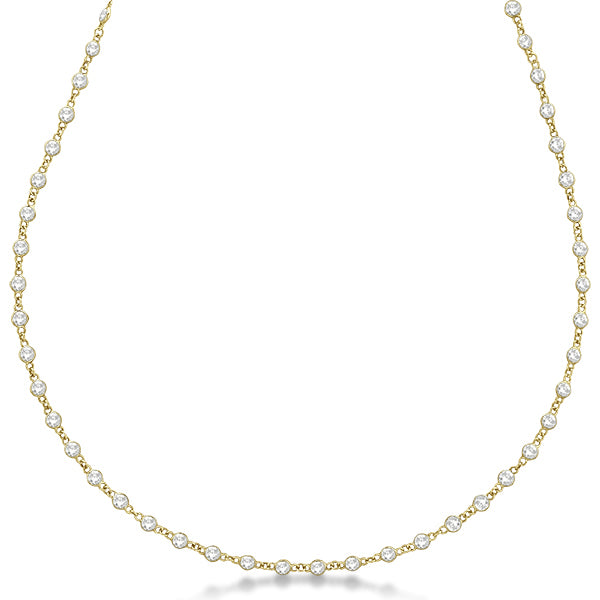 Lab Diamond Station Eternity Necklace in 14k Yellow Gold (1.51ct)