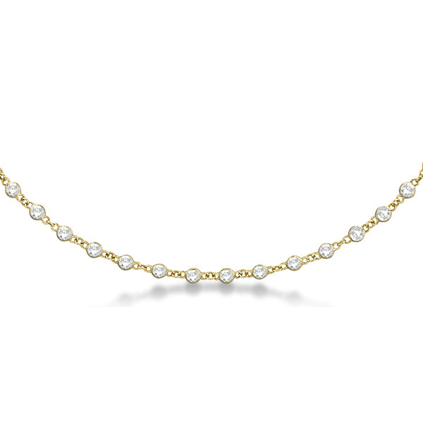 Lab Diamond Station Eternity Necklace in 14k Yellow Gold (3.04ct)