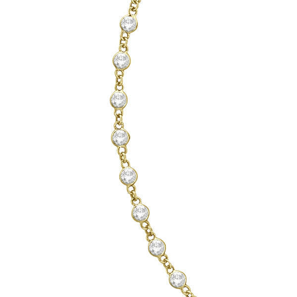Lab Grown Diamond Station Eternity Necklace in 14k Yellow Gold (10.00ct)