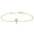 Palm Tree Shaped Diamond Bracelet 14k Yellow Gold (0.25ct)
