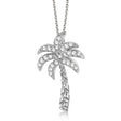 Palm Tree Lab Diamond Pendant Necklace 18k White Gold (0.25ct)