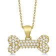 Pave Lab Diamond Dog Bone Pendant Necklace 14K Yellow Gold (0.80ct)