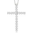 Diamond Cross Pendant Necklace 14kt White Gold (1.00ct)