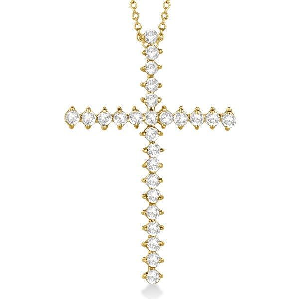 Diamond Cross Pendant Necklace 14kt Yellow Gold (1.00ct)
