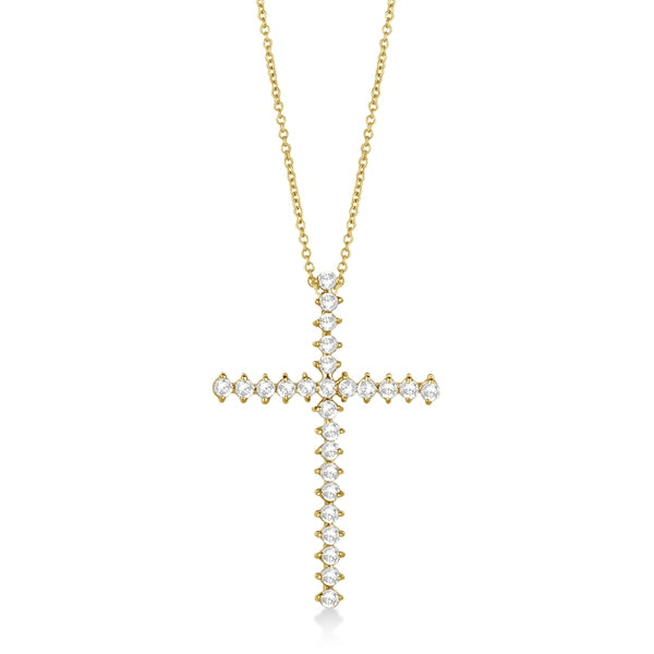 Diamond Cross Pendant Necklace 14kt Yellow Gold (1.00ct)