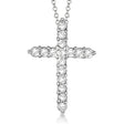 Diamond Cross Pendant Necklace 14kt White Gold (0.50ct)