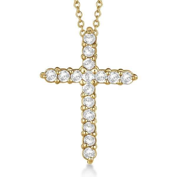 Diamond Cross Pendant Necklace 14kt Yellow Gold (0.50ct)