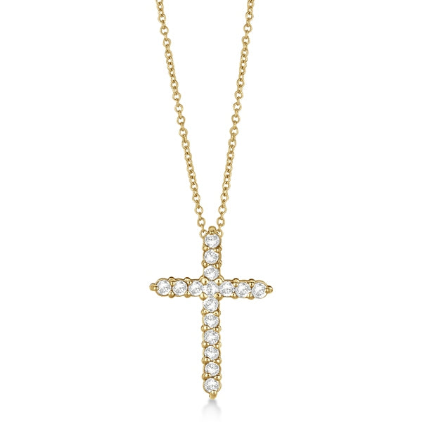 Diamond Cross Pendant Necklace 14kt Yellow Gold (0.50ct)