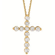 Diamond Cross Pendant Necklace in 14k Yellow Gold (1.01ct)