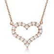 Open Heart Lab Diamond Pendant Necklace 14k Rose Gold (0.50ct)