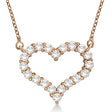 Open Heart Lab Diamond Pendant Necklace 14k Rose Gold (2.00ct)