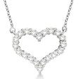Open Heart Lab Grown Diamond Pendant Necklace 14k White Gold (3.10ct)