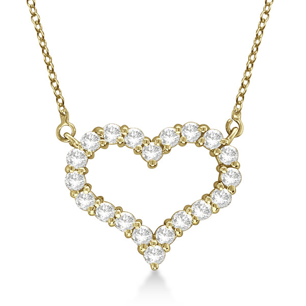 Open Heart Lab Diamond Pendant Necklace 14k Yellow Gold (0.50ct)