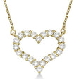 Open Heart Lab Diamond Pendant Necklace 14k Yellow Gold (2.00ct)