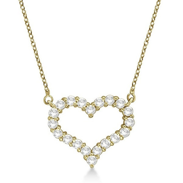 Open Heart Lab Diamond Pendant Necklace 14k Yellow Gold (2.00ct)