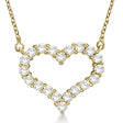 Open Heart Lab Diamond Pendant Necklace 14k Yellow Gold (3.10ct)