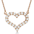 Open Heart Diamond Pendant Necklace 14k Rose Gold (3.10ct)