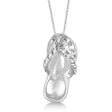 Flip Flop Shaped Lab Diamond Pendant Necklace 14k White Gold (0.15ct)