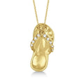 Flip Flop Shaped Lab Diamond Pendant Necklace 14k Yellow Gold (0.15ct)