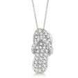 Lab Diamond Flip Flop Pendant Necklace 14k White Gold (0.50ct)