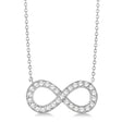 Pave Diamond Infinity Twist Pendant Necklace 14k White Gold (1.02ct)