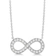 Pave Diamond Infinity Twist Pendant Necklace 14k White Gold (0.37ct)