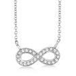 Pave-Set Diamond Infinity Pendant Necklace 14K White Gold (0.20ct)
