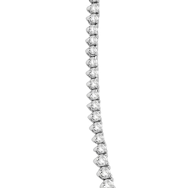 Graduated Eternity Diamond Tennis Necklace 14k White Gold (5.25ct)