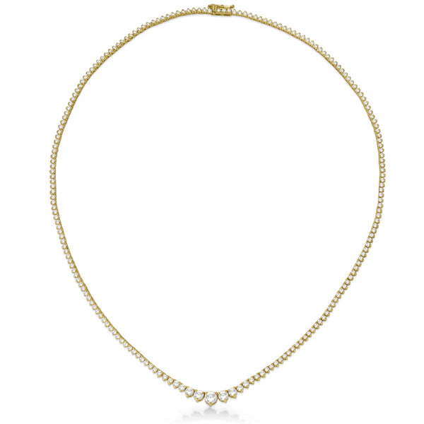 Graduated Eternity Diamond Tennis Necklace 14k Yellow Gold (5.25ct)