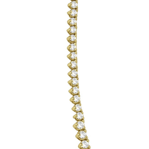 Graduated Eternity Diamond Tennis Necklace 14k Yellow Gold (5.25ct)