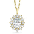 Oval Moissanite and Diamond Pendant Necklace 14k Yellow Gold (3.60ctw)