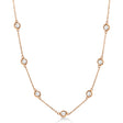 Lab Diamond Station Seven Stone Bezel-Set Necklace 14k Rose Gold (2.00ct)