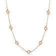 Lab Diamond Station Seven Stone Bezel-Set Necklace 14k Rose Gold (3.00ct)