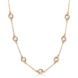 Lab Diamond Station Seven Stone Bezel-Set Necklace 14k Rose Gold (5.00ct)