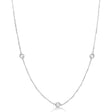 Diamond Station Three Stone Bezel-Set Necklace 14k White Gold (0.50ct)