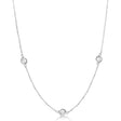 Diamond Station Three Stone Bezel-Set Necklace 14k White Gold (1.00ct)