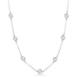 Lab Diamond Station Seven Stone Bezel-Set Necklace 14k White Gold (3.00ct)