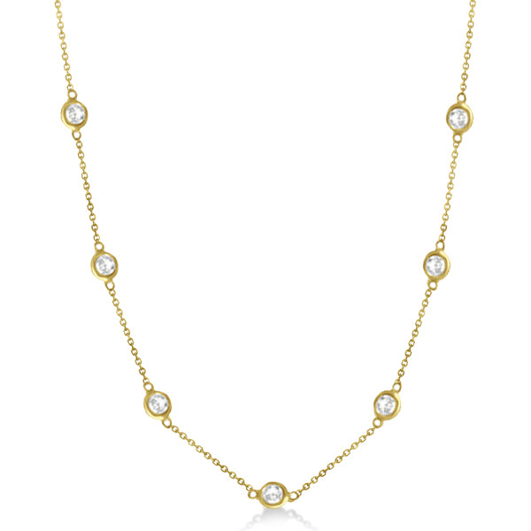 Diamond Station Seven Stone Bezel-Set Necklace 14k Yellow Gold (2.00ct)