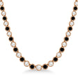 Eternity Black & White Diamond Tennis Necklace 14k Rose Gold (10.35ct)