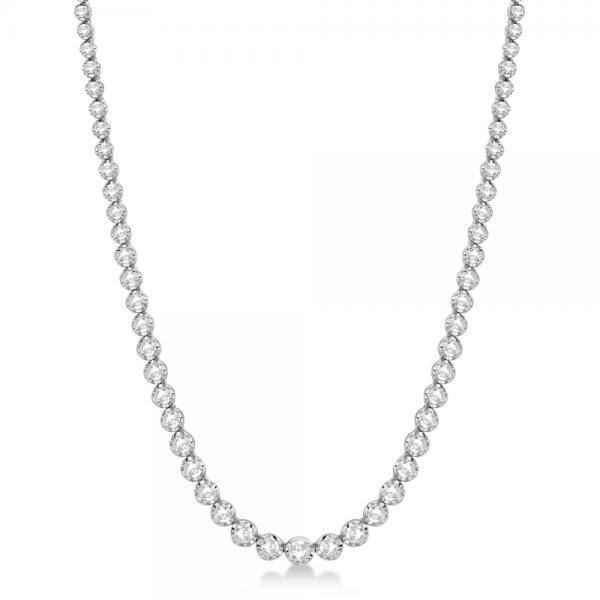 Eternity Lab Grown Diamond Tennis Necklace 14k White Gold (10.35ct)