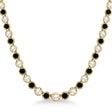 Eternity Black & White Diamond Tennis Necklace 14k Yellow Gold (10.35ct)